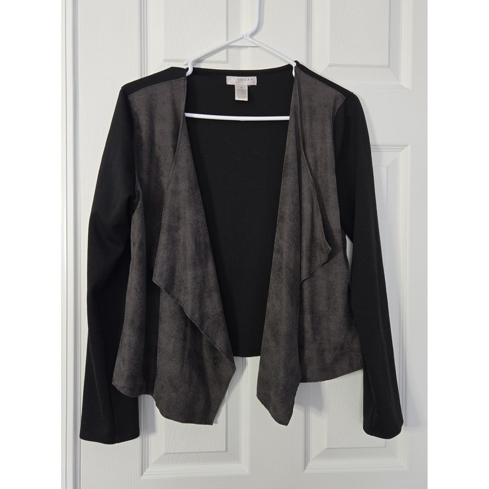 Kenar Womans Knit Suede‎ Cardigan Jacket Size Medium